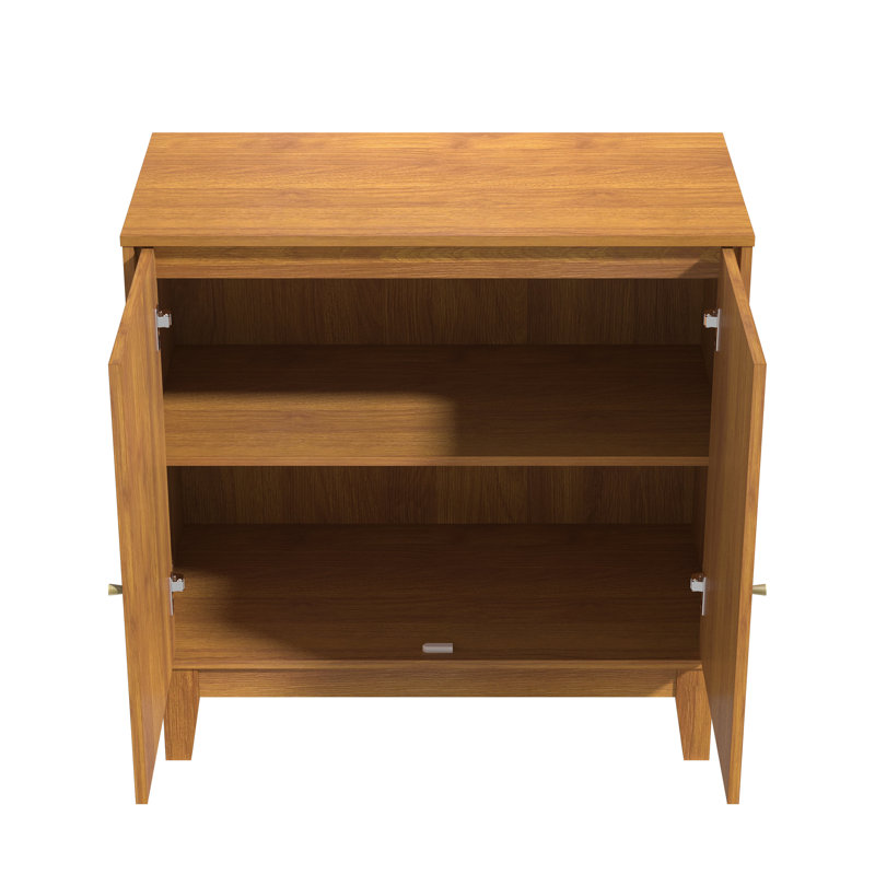 Trosclair Mid Century 2 Door Accent Cabinet with Cutout Design