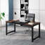 Bureau de direction 63 po, grand poste de travail d'ordinateur moderne avec structure en métal épais, mobilier de bureau pour la maison, finition brune et noire
