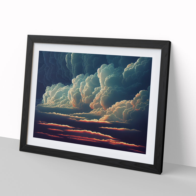 Epic Clouds - Single Picture Frame Painting, Black, 46cm H x 64cm W x 2cm D