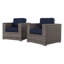 Fauteuil club d'extérieur 2 pièces avec cadre en aluminium-262444497