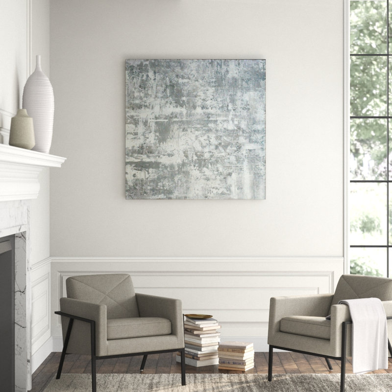 White Rain - Artist Enhanced Canvas Print, Black Framed Canvas, 24" H x 24" W x 1.75" D