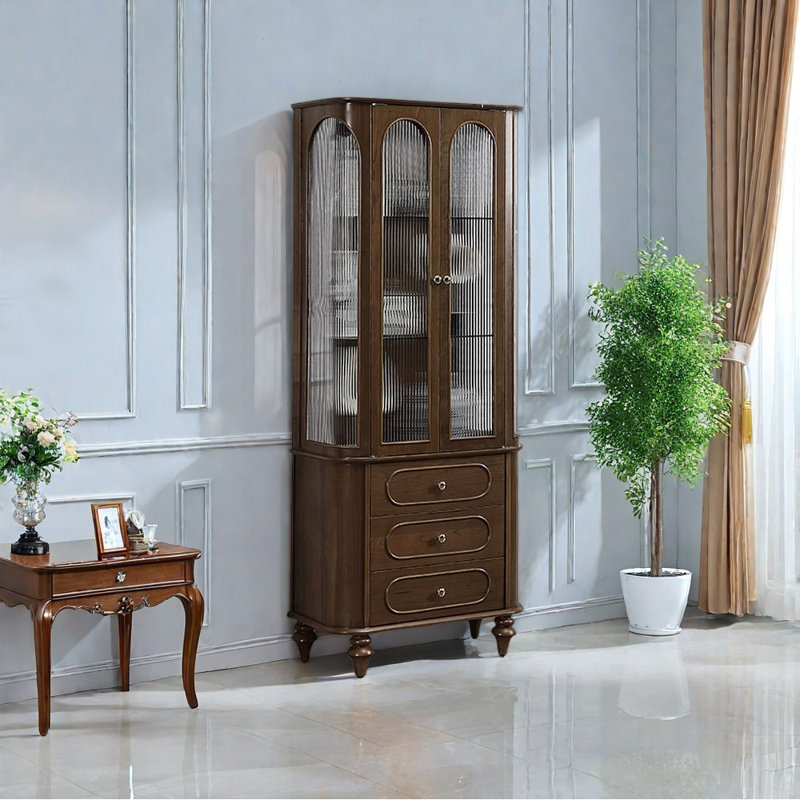 Bibliothèque de décoration de style européen de luxe, Marron foncé