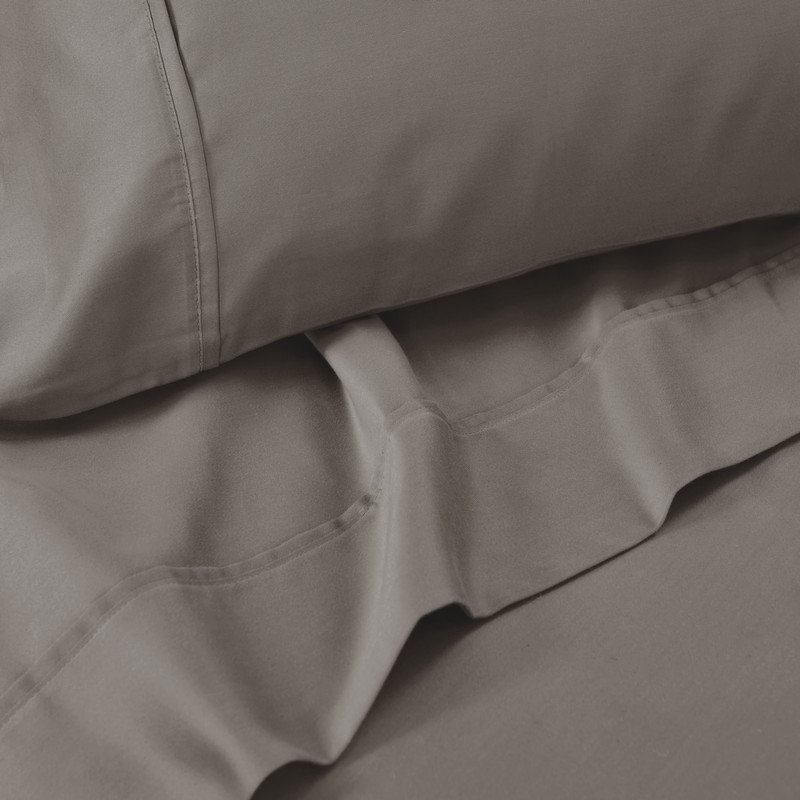 1500 Thread Count Ultra Soft Cotton Blend Sateen Pillowcase Set, Gray, King Pillowcase