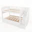 Lit superposé avec lit gigogne et trois tiroirs de rangement, escalier de rangement et garde-robe-128949017