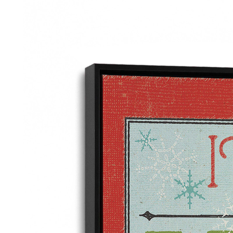 Frosted Merry Wishes, ensemble de 2 impressions sur toile, 37" H x 50" W, Impression encadrée sans passe-partout, Noir satiné