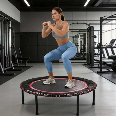 Mini trampoline Springless Fitness, rebondisseur d'exercice intérieur / extérieur pour des séances d'entraînement plus silencieuses et plus sûres, charge de 450 lb, entraîneur cardio GYM, enfants et adultes