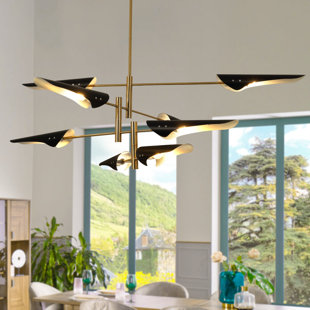 Lustre linéaire moderne à 8 lumières à intensité variable Spoutnik
