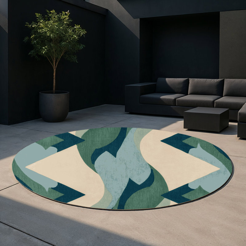 Tapis intérieur et extérieur Crescent Horizons, Round 5'