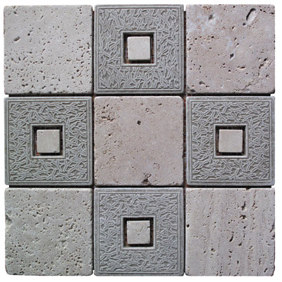 Carreau de mosaïque murale 4 "x 4" Natural Splendor