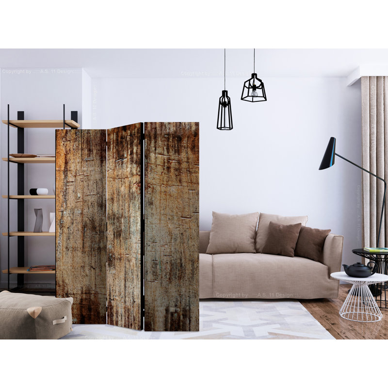Glancy 135cm W x 172cm H 3 - Panel Solid Wood Folding Room Divider
