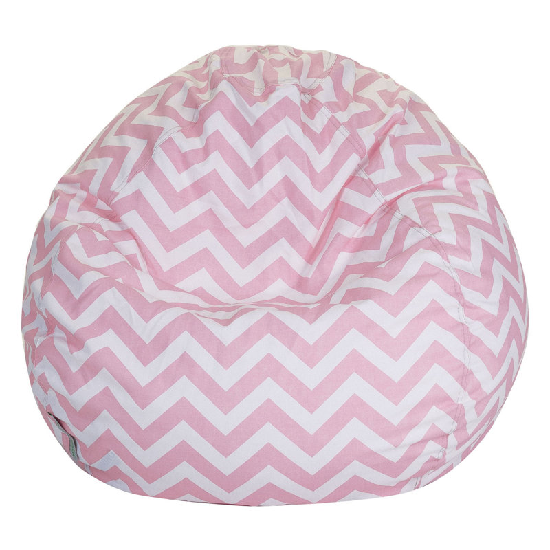 Cotton Bean Bag Chair & Lounger, Baby Pink, 22'' H x 28'' W x 28'' D