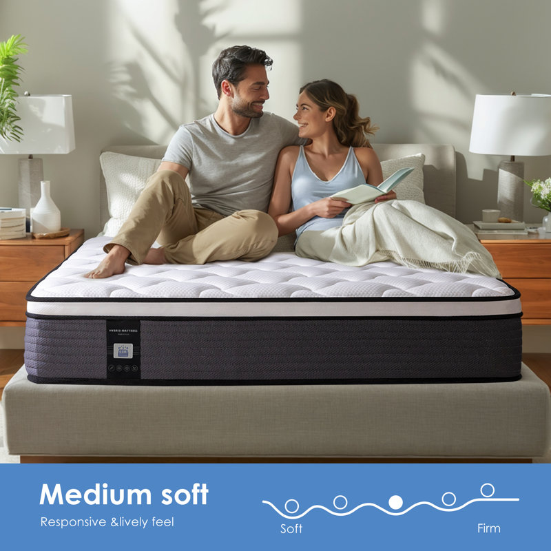 Meith 12" Plush Memory Foam Hybrid Mattress in a Box, OEKO-TEX® Certified, Twin, 12"