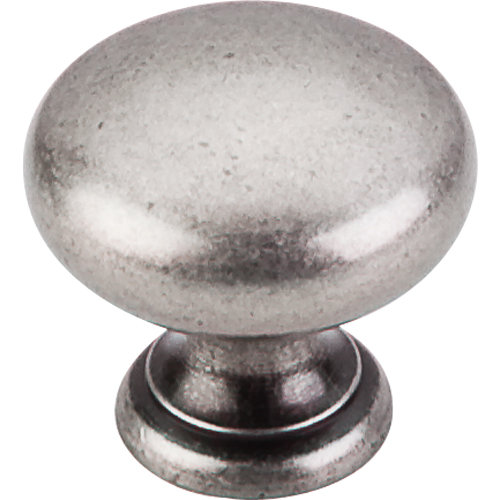 Mushroom 1 1/4" Diameter Round Knob, Pewter Antique