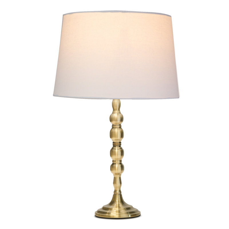 Waukena 50cm Table Lamp, Gold, 50cm H x 30cm W x 30cm D, Ivory