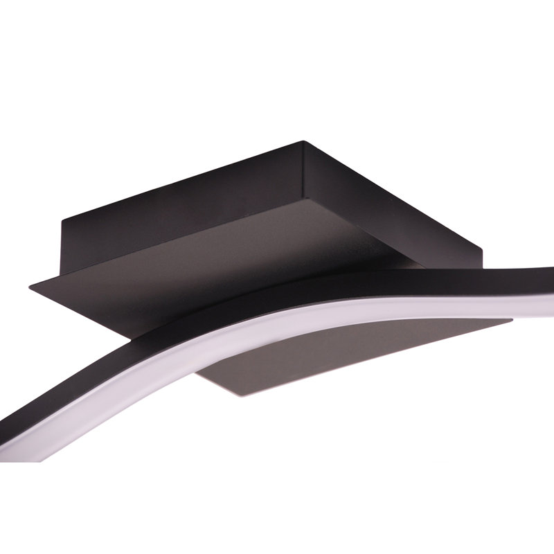 LED Semi Flush Mount, Matte Black