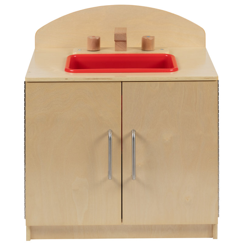 Noelle Children's Wooden Kitchen Sink with Turnable Knobs for Commercial or Home Use