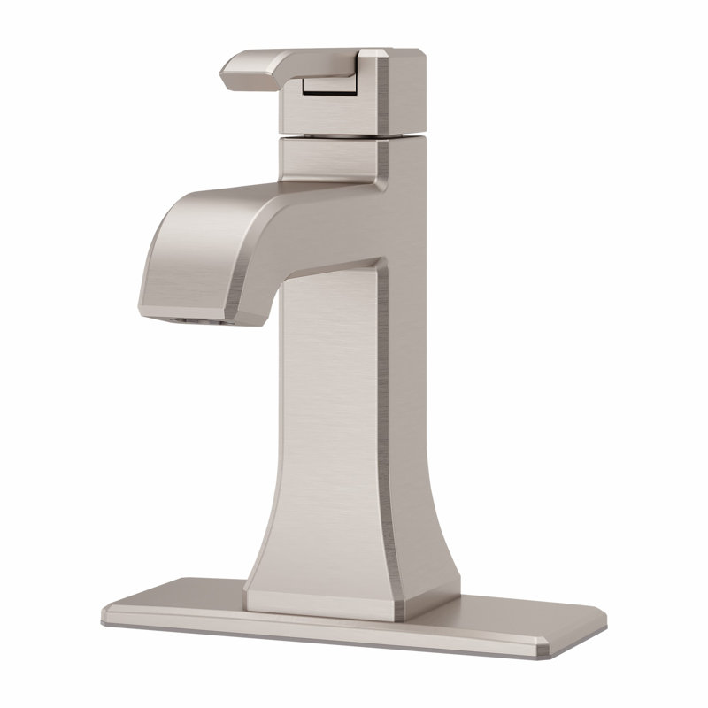 Robinet de salle de bain monotrou avec ensemble de drain Park Avenue, Nickel brossé