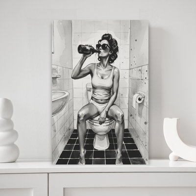 Art mural contemporain abstrait style salle de bain