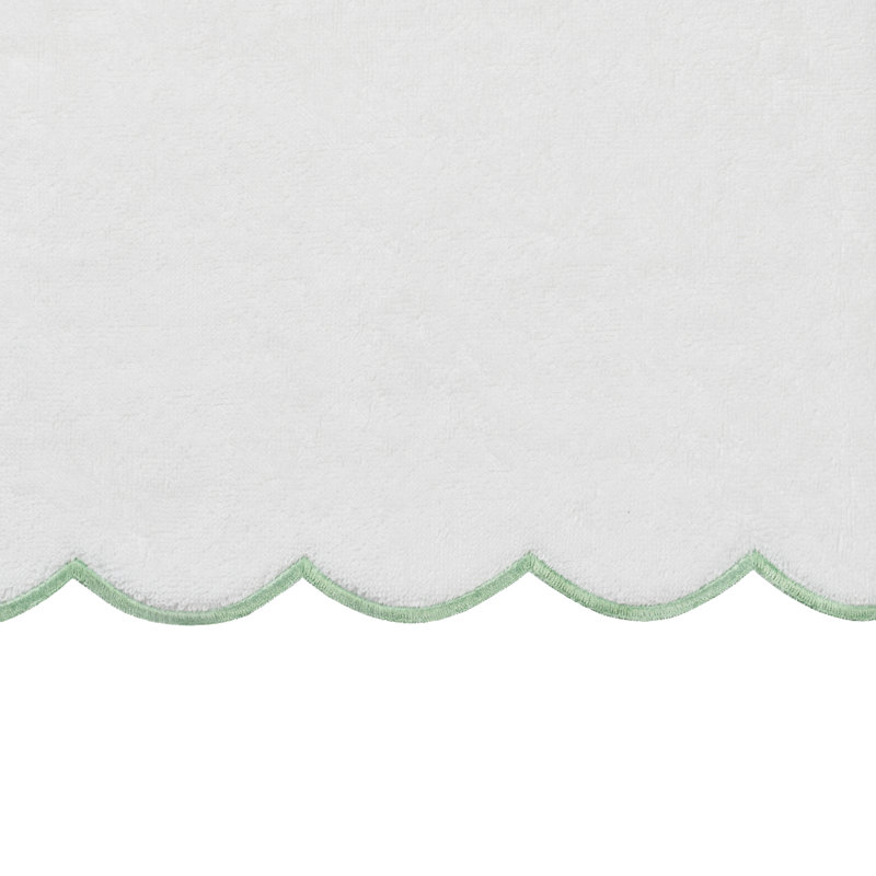  Serviette de bain 100% coton ADORNIA, Blanc/vert, Serviette de bain - 1 paquet