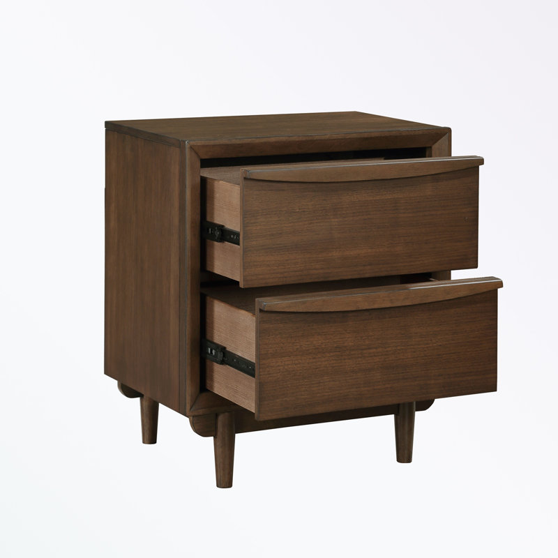 Table de chevet 2 tiroirs avec quatre pieds robustes