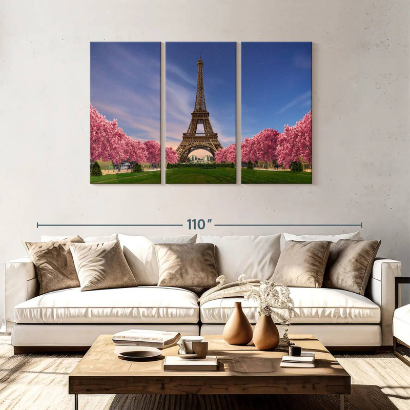 Rorry Eiffel Tower Spring Sunset, 48" H x 74" W
