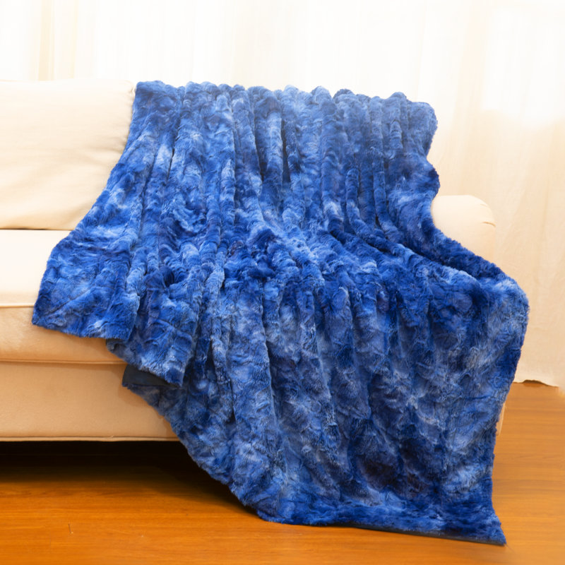 Standard Throw Blanket, Blue/White, 60" W x 70" L