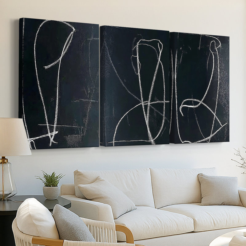 ABSTRACT Series DCX III - Toile tendue sur mesure - 3 pièces, H 12 po x l 24 po