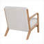 Pour sièges d'appoint de salon | Fauteuil en bois massif de style scandinave en velours côtelé beige chaud avec support lombaire