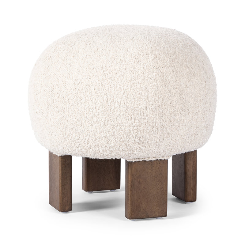 Genna Round Ottoman, Somerton Ash Boucle