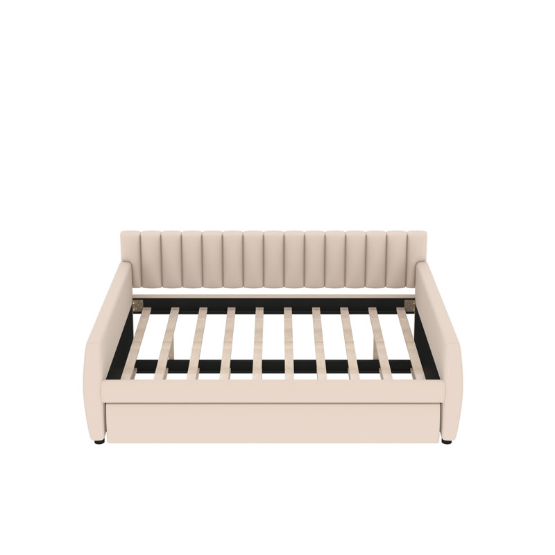 Emmelee Upholstered Platform Bed, Beige