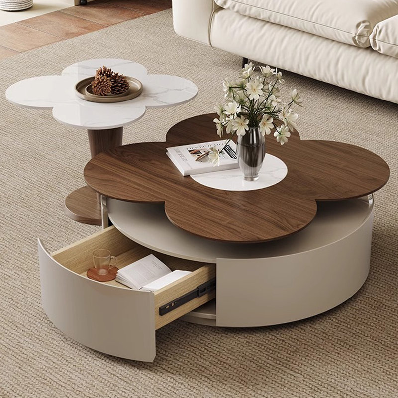 Ensemble de tables basses en bois avec tiroir