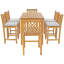 6 - Person Teak Wood Patio Dining Set with Rectangular Table , Cushions Included