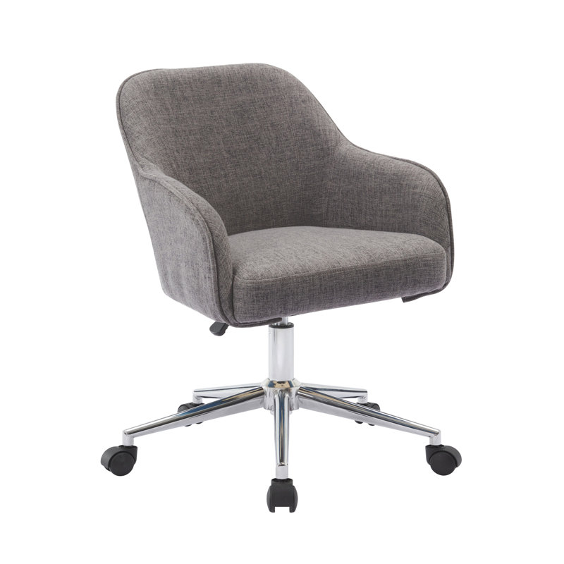 Amboy Fabric Office Chair with Chrome Base, Grey