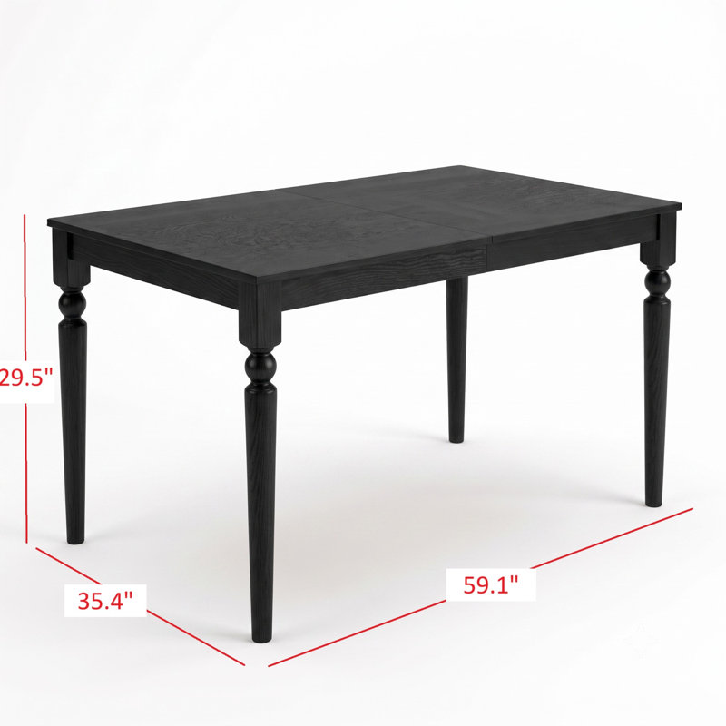 Table de salle à manger Pryor, Noir