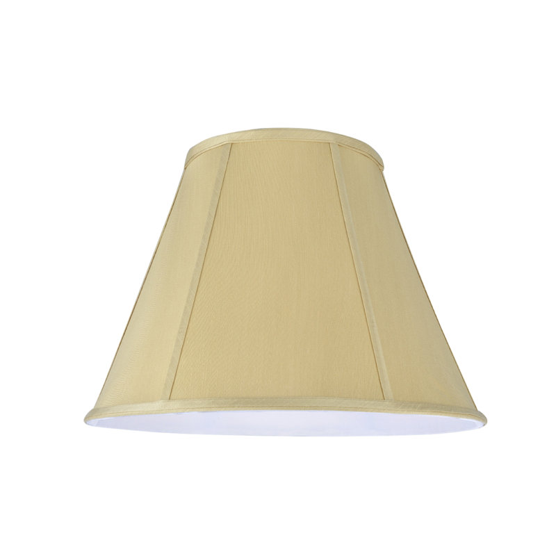 Abat-jour en satin de coton à cloche texturé (araignée) de couleur beige, H 12 po x l 16 po x P 16 po