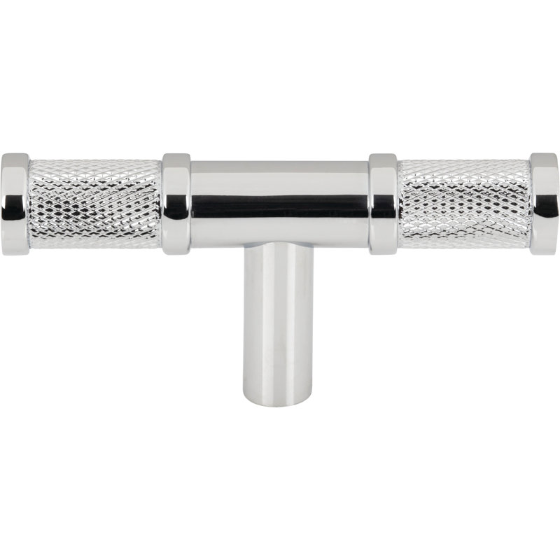 Burnham T-Knob 3 Inch Flat Black, Polished Chrome