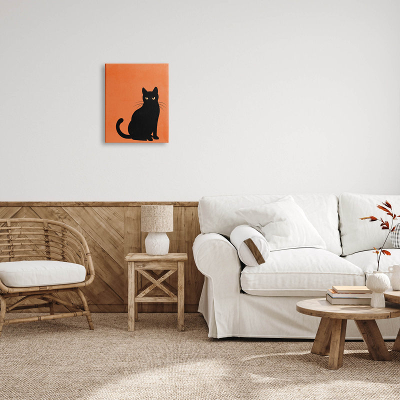 «Bold Black Cat Silhouette» par Jo Taylor, L 16 po x H 16 po