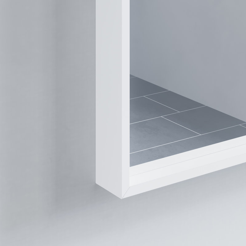 Akhilesh Wall Mirror, White, 31'' H x 16'' W