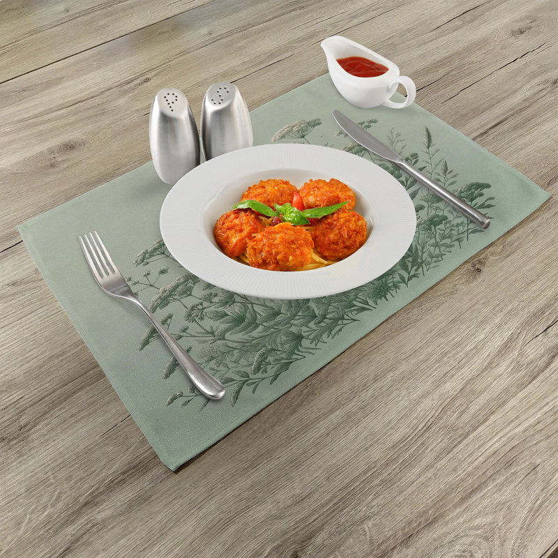 Ensemble de 4 napperons vert sauge Ambesonne