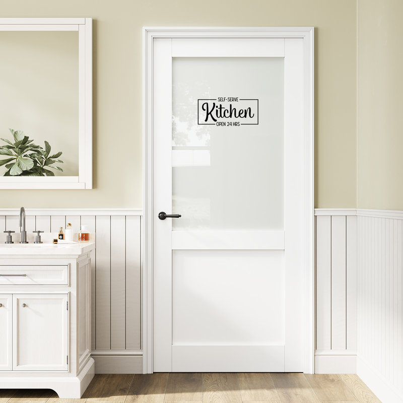 Porte de cuisine en bois manufacturé massif avec porte standard en verre préfini, 36 po x 80 po