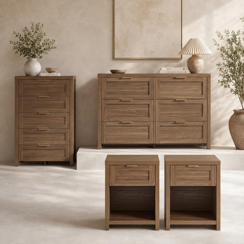 Allenside 4 Pieces Bedroom Set, Special Walnut