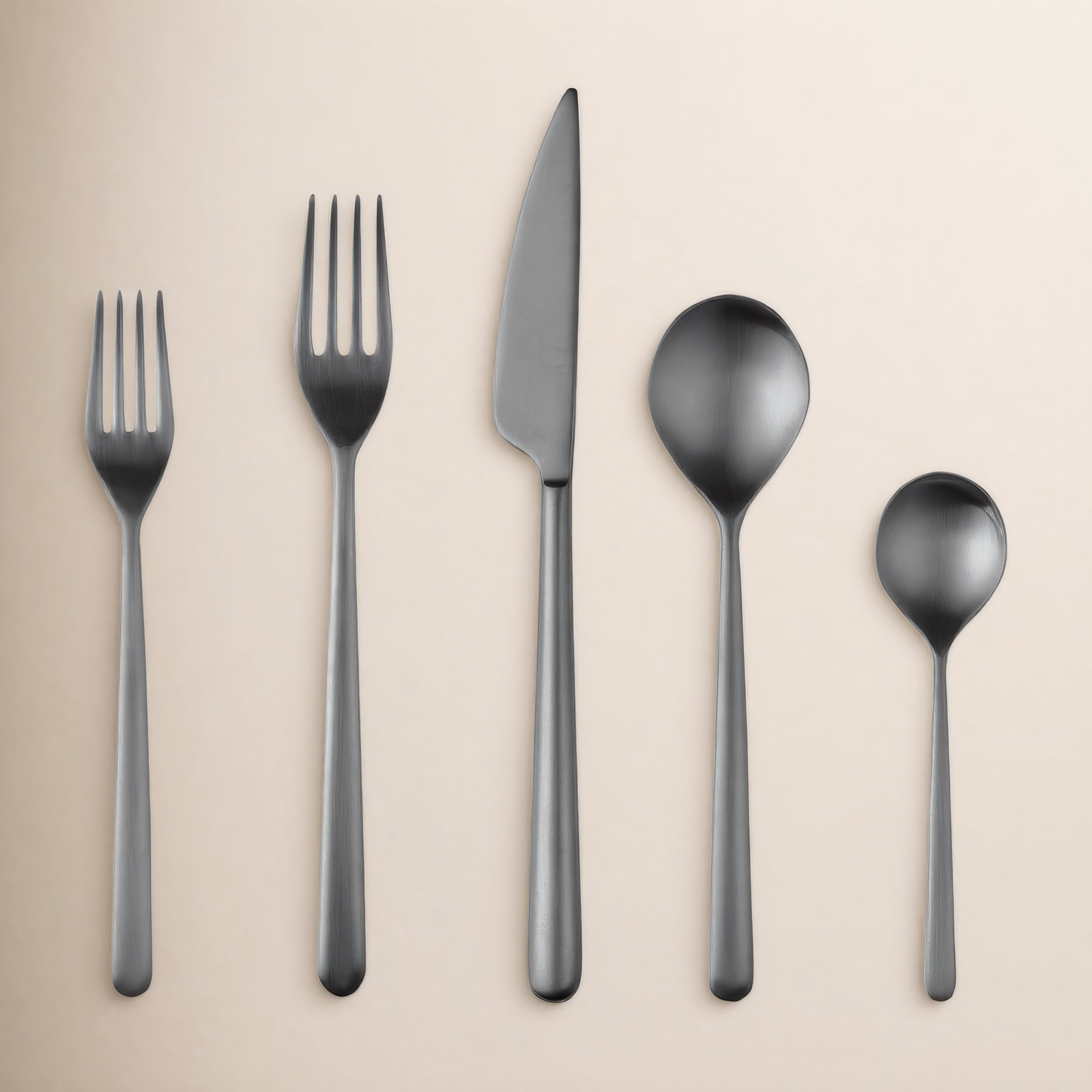 Linea Stainless Steel Flatware - Set of 20, Ice Black Gold