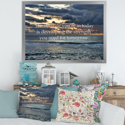 Océan et citation inspirante - Art textuel sur toile