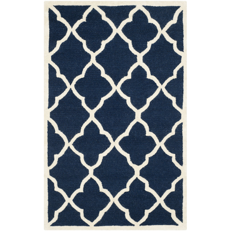 Cannen Hand Tufted Wool Geometric Rug, Rectangle 3' x 5'