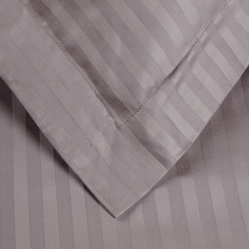 100% Egyptian Cotton Traditional Sateen Striped Luxor Treasures Duvet Cover Set, Full/Queen Duvet Cover + 2 Standard Sham
