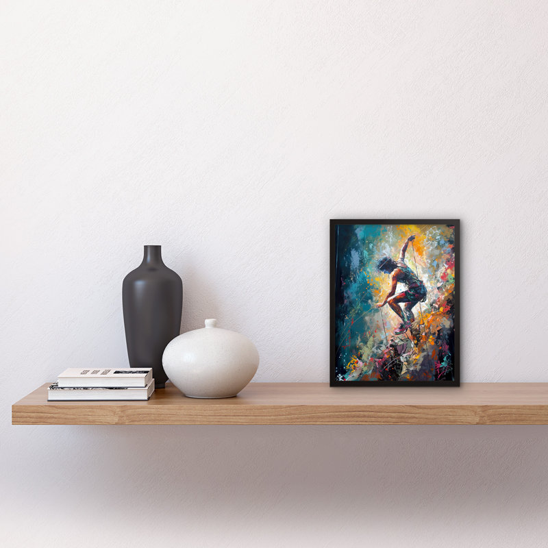 Donnybrook Rock Climber Multicoloured Mountain Cliff Descent - Single Picture Frame Print