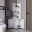 Grande armoire de rangement à 2 portes et 4 tablettes Klay - blanc