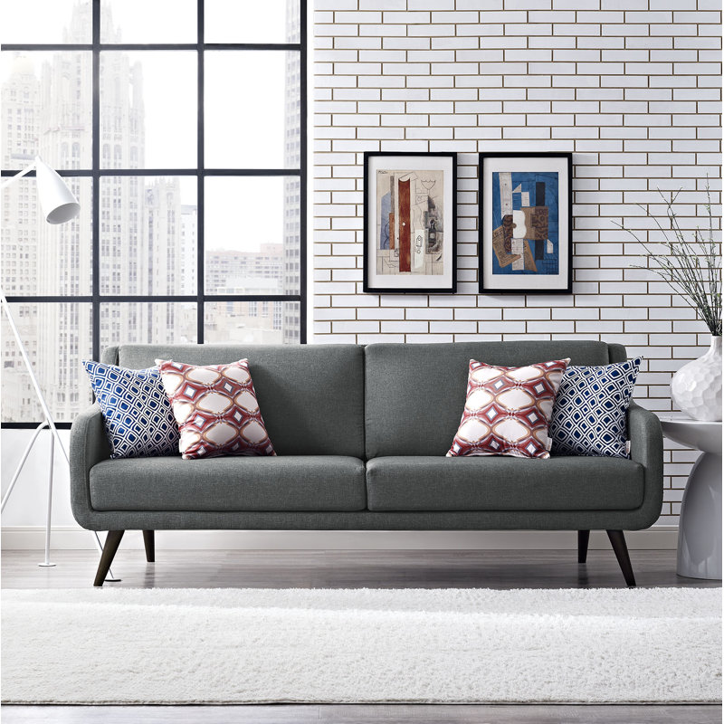 Canapé Modway Carson Carrington, Velours gris performance