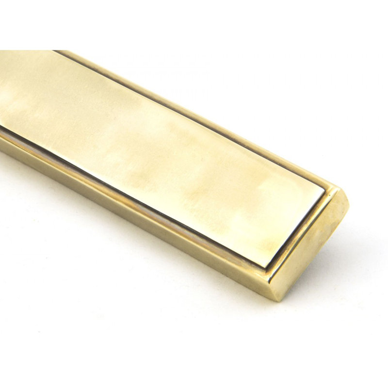 Reeded Slimline Lever Latch Set, Aged Brass