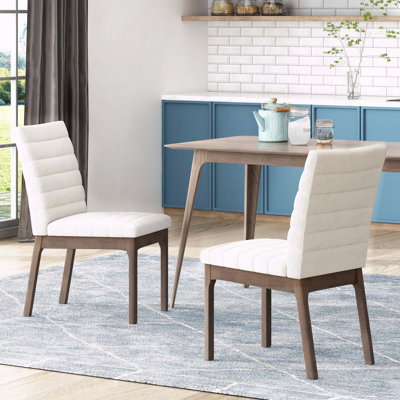 Chaise de salle à manger rembourrée avec pieds en caoutchouc